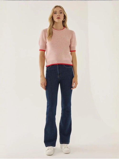 Pull en maille contrastée - Kiabi