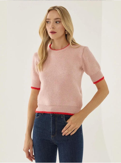 Pull en maille contrastée - Kiabi