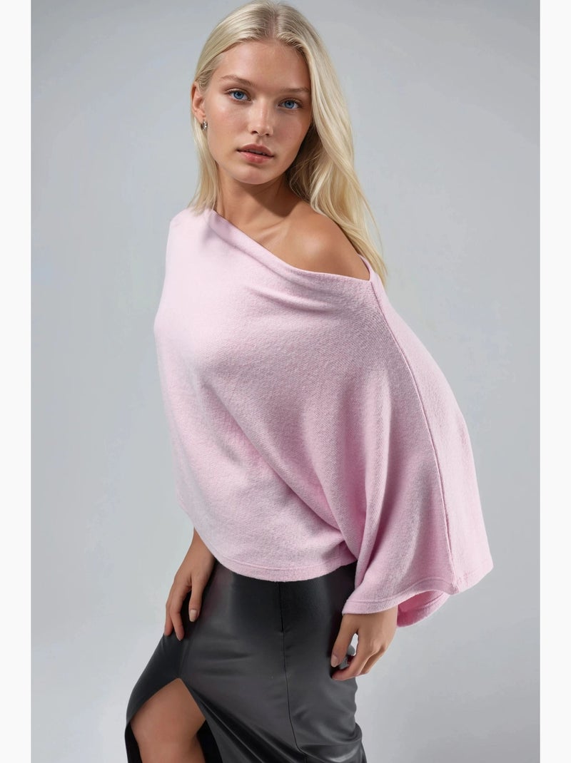 Pull en maille côtelée à col bateau busem Rose pâle - Kiabi