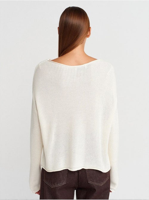 Pull en maille côtelée à col bateau pour femme dilvin - Kiabi