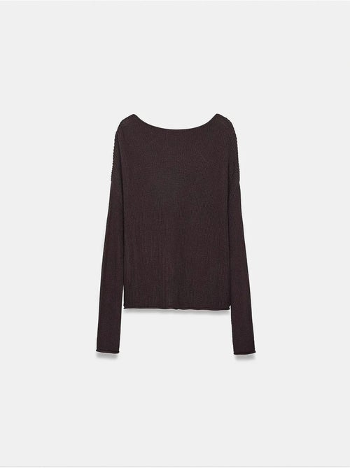 Pull en maille côtelée à col bateau pour femme dilvin - Kiabi Pull en maille côtelée à col bateau pour femme dilvin - Kiabi