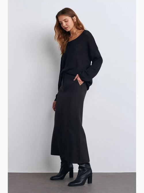 Pull en maille côtelée à col bateau pour femme dilvin - Kiabi