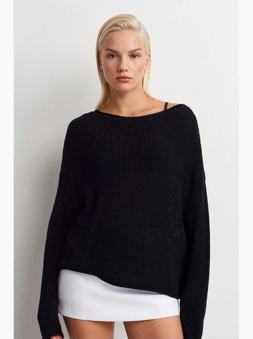Pull en maille côtelée à col bateau pour femme dilvin - Kiabi Pull en maille côtelée à col bateau pour femme dilvin - Kiabi