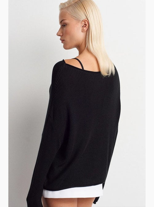 Pull en maille côtelée à col bateau pour femme dilvin - Kiabi Pull en maille côtelée à col bateau pour femme dilvin - Kiabi
