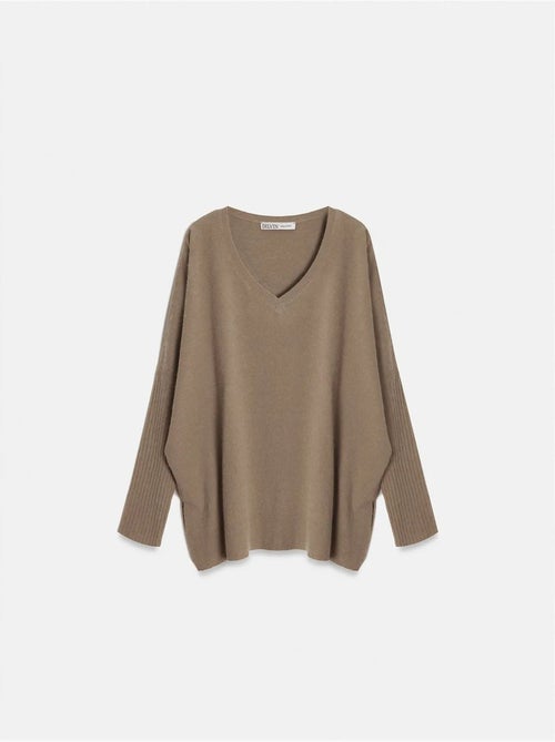 Pull en maille côtelée à col v pour femme dilvin - Kiabi Pull en maille côtelée à col v pour femme dilvin - Kiabi