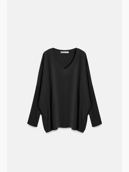 Pull en maille côtelée à col v pour femme dilvin - Kiabi Pull en maille côtelée à col v pour femme dilvin - Kiabi
