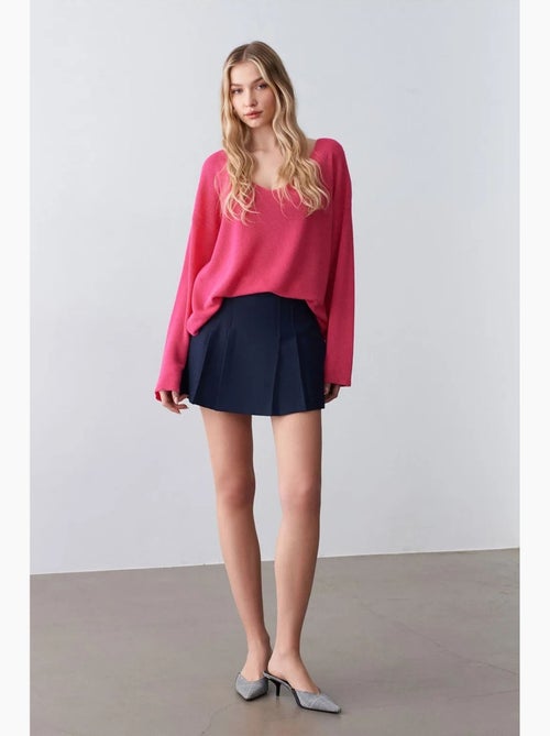 Pull en maille côtelée à col v pour femme dilvin - Kiabi Pull en maille côtelée à col v pour femme dilvin - Kiabi