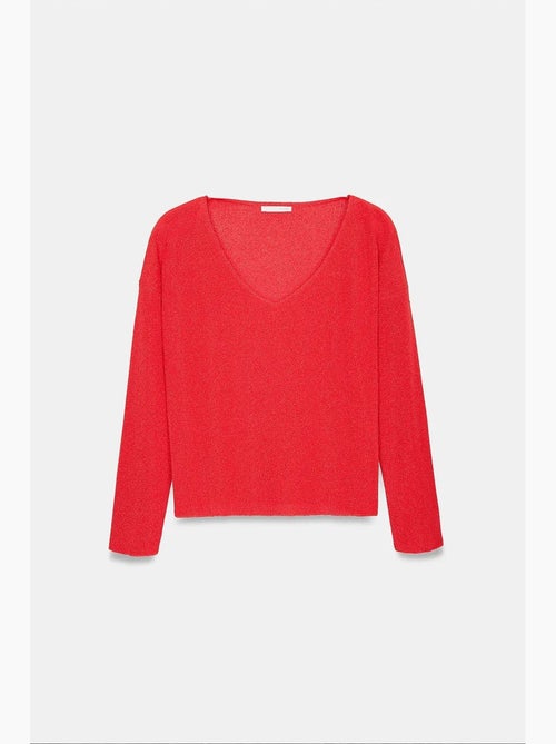 Pull en maille côtelée à col v pour femme dilvin - Kiabi Pull en maille côtelée à col v pour femme dilvin - Kiabi