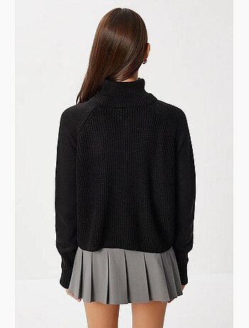 Pull en maille côtelée à col zippé istanbul