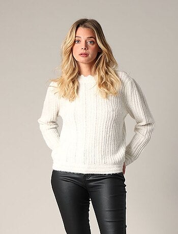 Pull en maille côtelée au toucher moelleux 'Deeluxe'