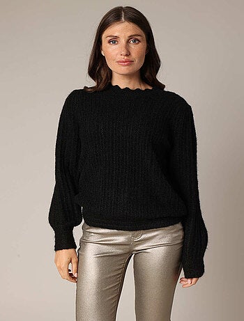 Pull en maille côtelée au toucher moelleux 'Deeluxe'