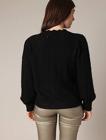 Pull en maille côtelée au toucher moelleux 'Deeluxe'
