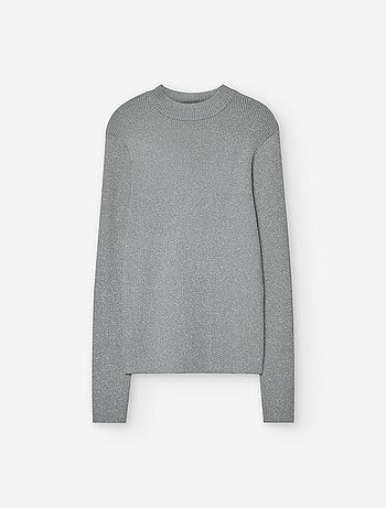 Pull en maille côtelée avec col semi-roulé