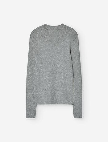 Pull en maille côtelée avec col semi-roulé