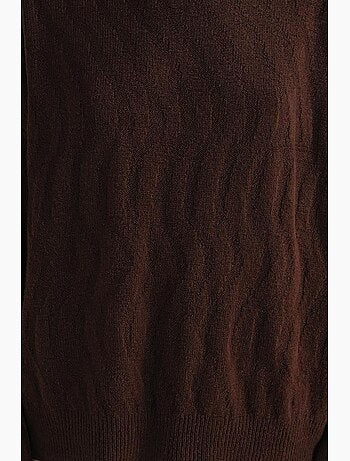 Pull en maille côtelée avec motif tresse de cheveux mixray