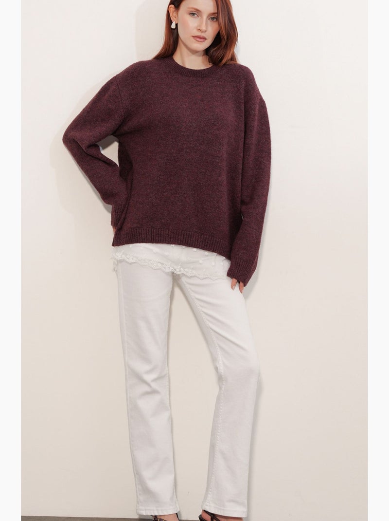 Pull en maille côtelée bdart Rouge bordeaux - Kiabi