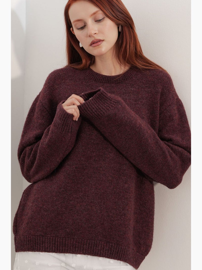 Pull en maille côtelée bdart Rouge bordeaux - Kiabi