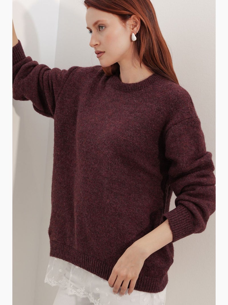 Pull en maille côtelée bdart Rouge bordeaux - Kiabi