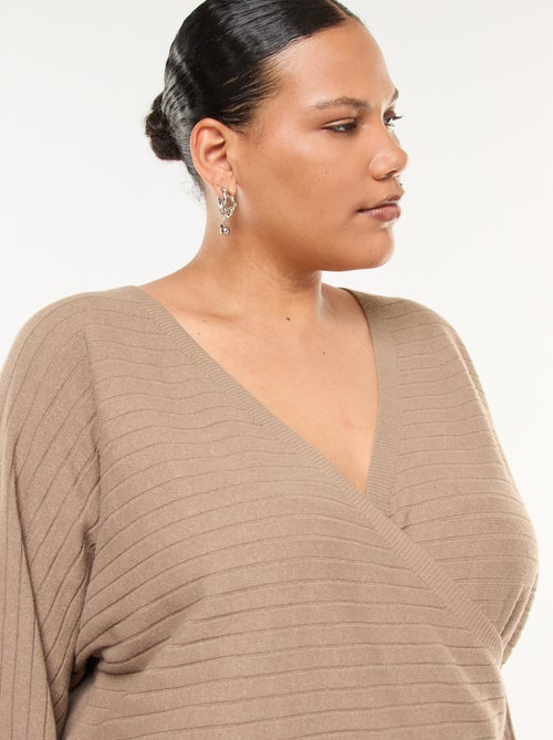 Pull en maille côtelée - Kiabi