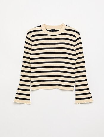 Pull en maille côtelée