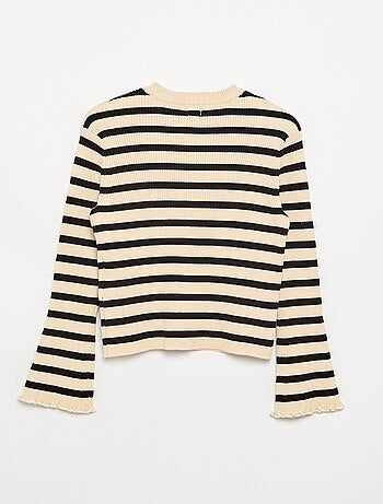 Pull en maille côtelée
