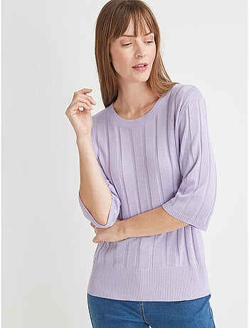 Pull en maille côtelée