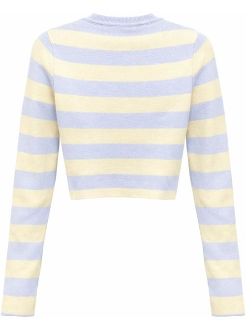 Pull en maille côtelée rayée mixray - Kiabi