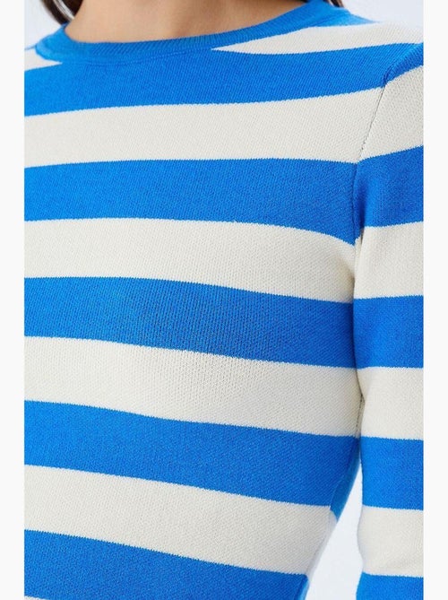 Pull en maille côtelée rayée mixray - Kiabi Pull en maille côtelée rayée mixray - Kiabi
