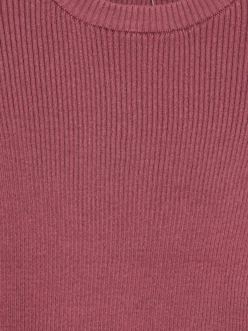 Pull en maille côtelée Rose - Kiabi