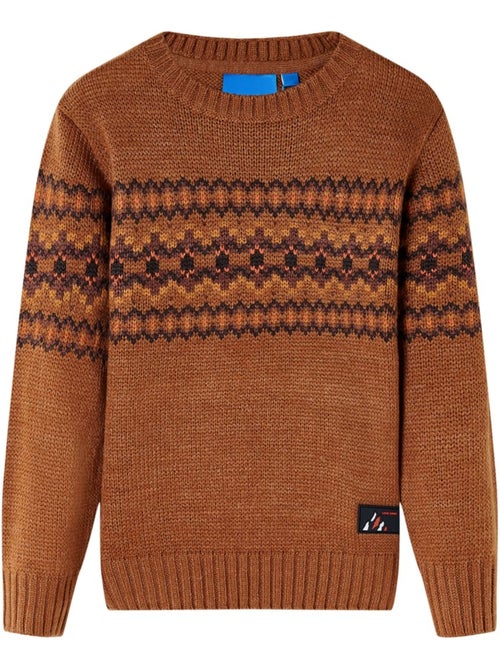 Pull en maille coton col rond manches longues - vidaxl - Kiabi