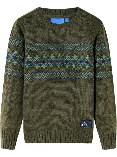 Pull en maille coton col rond manches longues - vidaxl - Kiabi