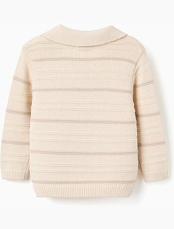 Pull en maille de coton à col polo