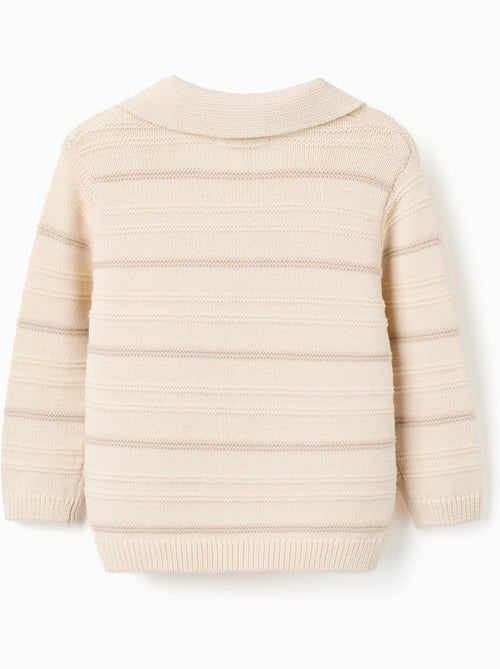 Pull en maille de coton à col polo - Kiabi