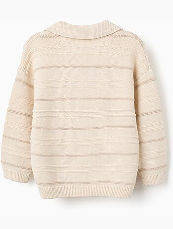 Pull en maille de coton à col polo