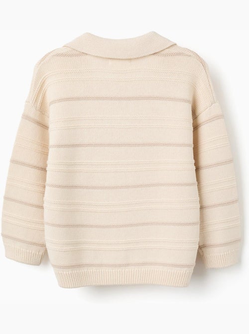 Pull en maille de coton à col polo - Kiabi