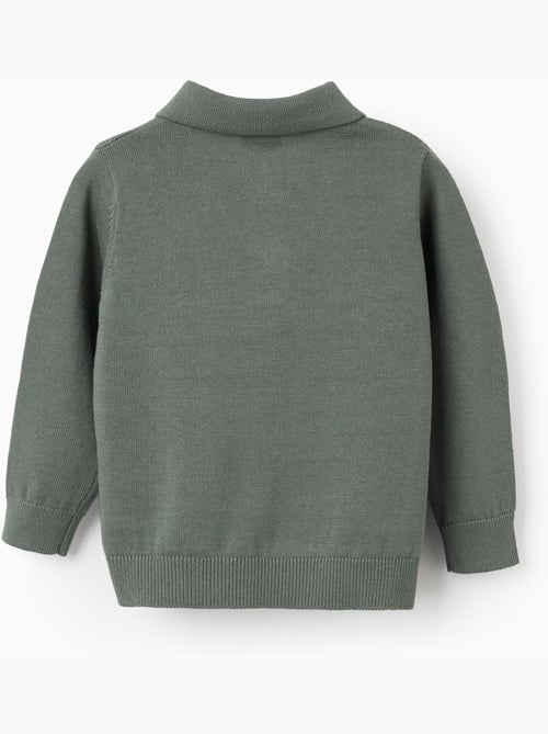 Pull en maille de coton à col polo B&S - Kiabi