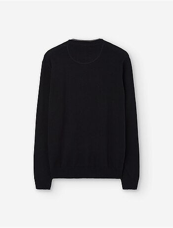 Pull en maille de coton à double col