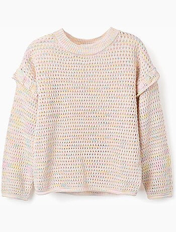 Pull en maille de coton à volants