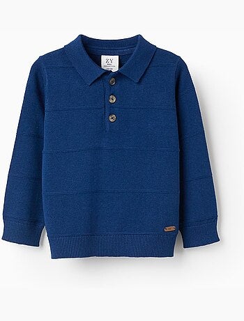 Pull en maille de coton avec lignes en relief