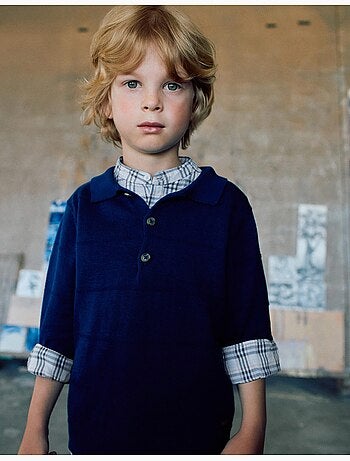 Pull en maille de coton avec lignes en relief