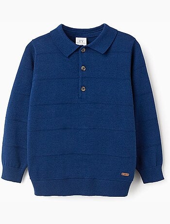 Pull en maille de coton avec lignes en relief