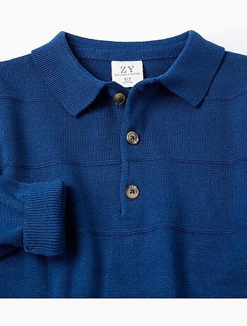 Pull en maille de coton avec lignes en relief