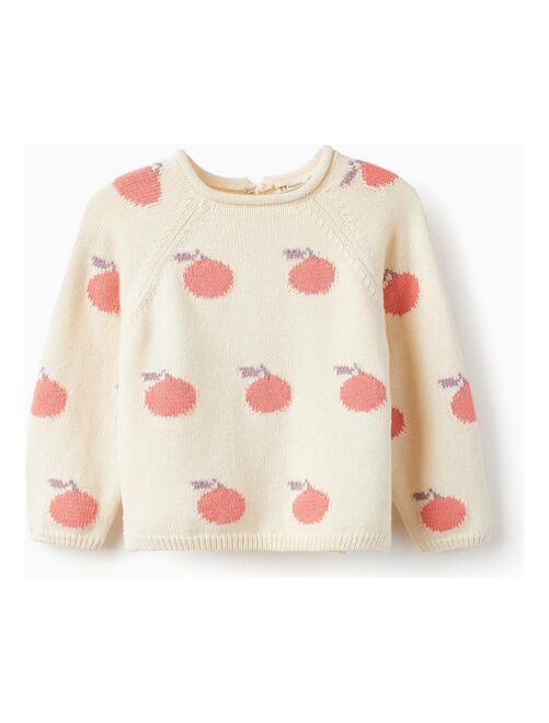 Pull en Maille de Coton pour Bébé Fille 'Apricots'  SICILIAN DAYS - Kiabi