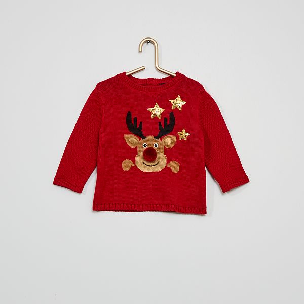 Pull En Maille De Noel Bebe Fille Blanc Kiabi 8 00