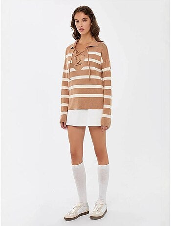 Pull en maille décontractée à rayures