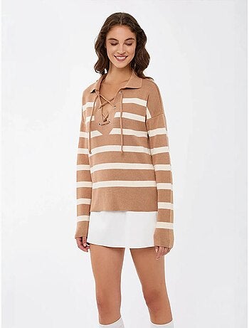 Pull en maille décontractée à rayures