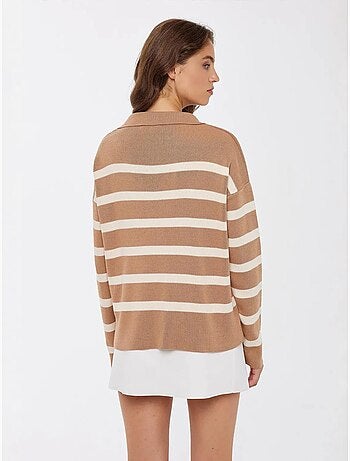 Pull en maille décontractée à rayures