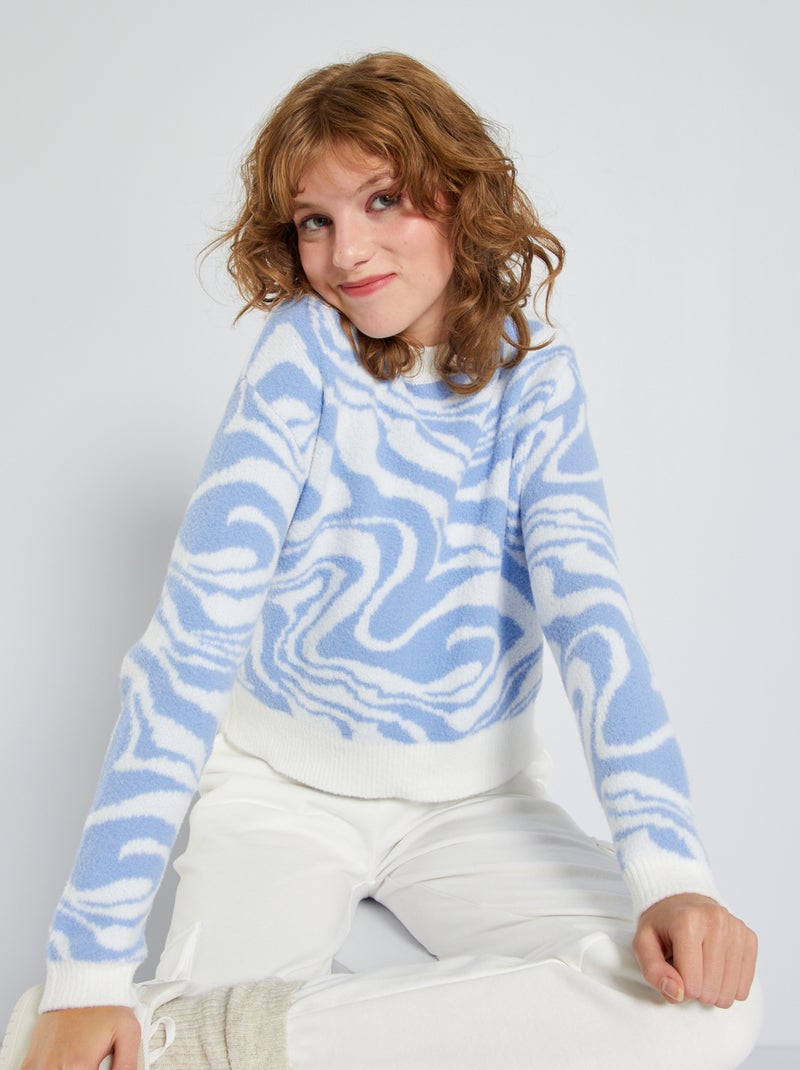 Pull en maille douce à imprimé marble Violet - Kiabi