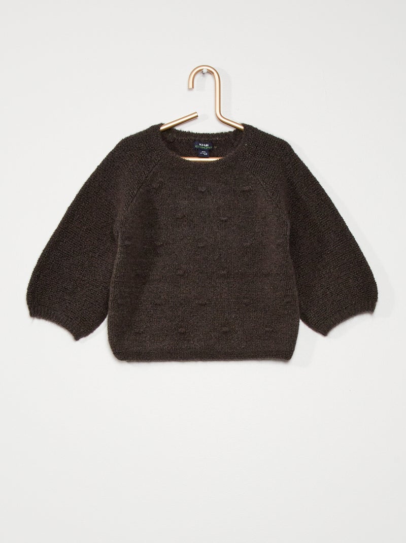 Pull en maille douce gris anthracite - Kiabi