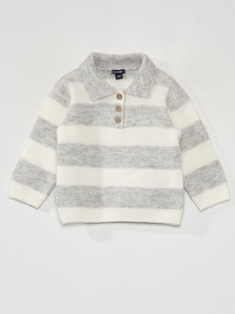 Pull en maille douce Gris - Kiabi